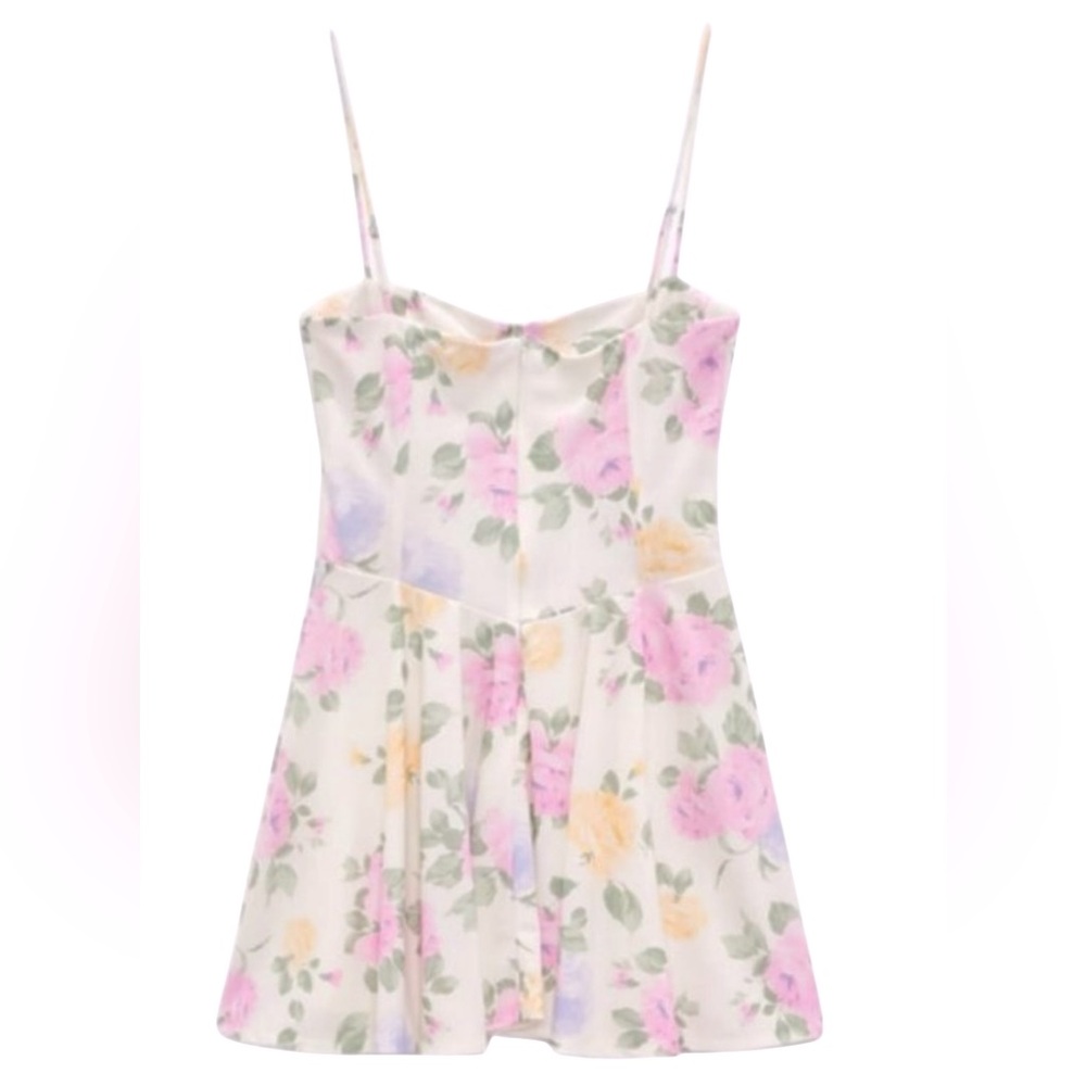New Zara Blogger Favorite Floral Corset Style Dress Corsetry Inspired Mini Dress - Picture 9 of 9